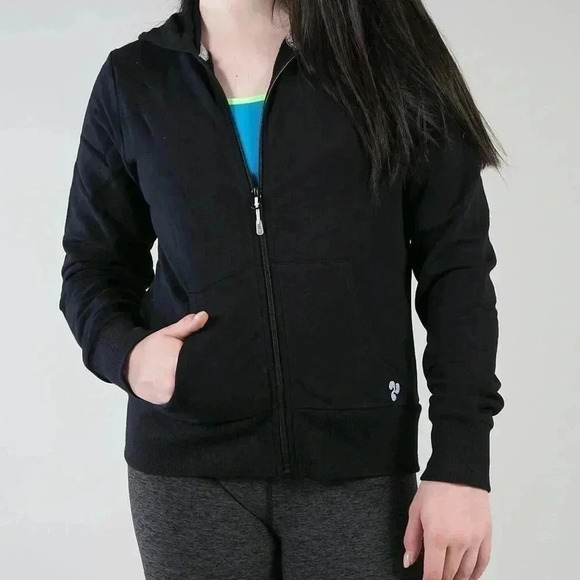 ❤️2/$30❤️[M/L]NWOT TRIPLE FLIP UNISEX Black ZIP-UP  HOODIE - Picture 3 of 8